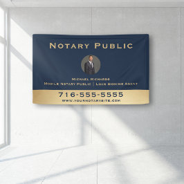 Berufliches Blue Notary Round Foto Marketing Banner