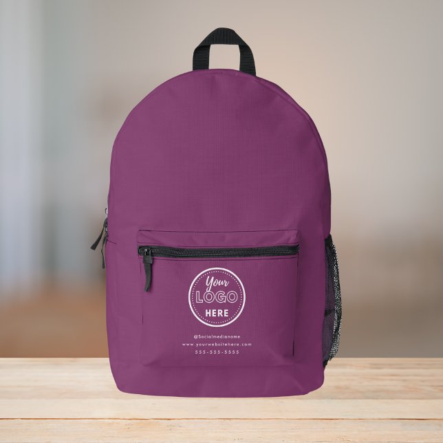 Berufliches Branding - Berry-Lila-Promo-Logo Bedruckter Rucksack (Von Creator hochgeladen)