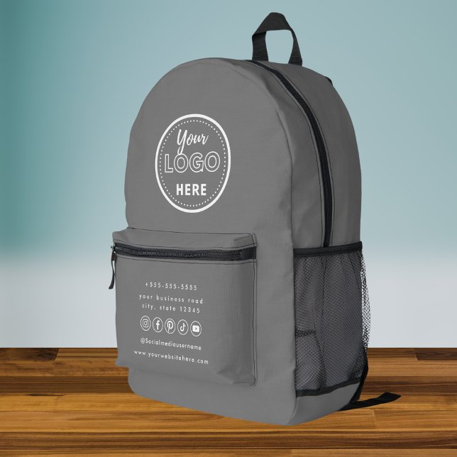Berufliches Branding - Graue Social-Media-Logo Bedruckter Rucksack (Von Creator hochgeladen)