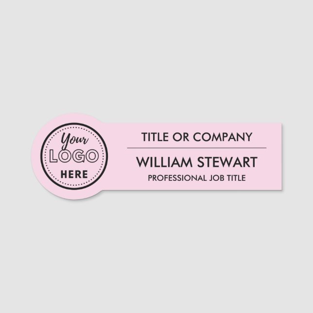 Berufliches Branding-Logo Rosa Mitarbeiter Namensschild (Vorderseite)