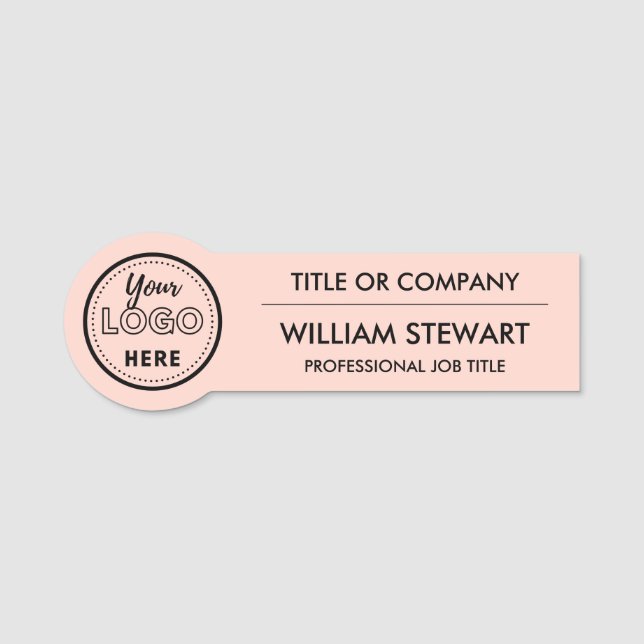 Berufliches Branding-Logo Rosa Mitarbeiter Namensschild (Vorderseite)