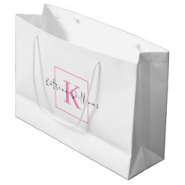 Berufliches Branding-Logo Rosa-Script-Monogramm Große Geschenktüte
