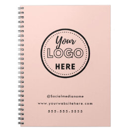 Berufliches Branding Minimalistisch-Rosa-Logo Notizblock