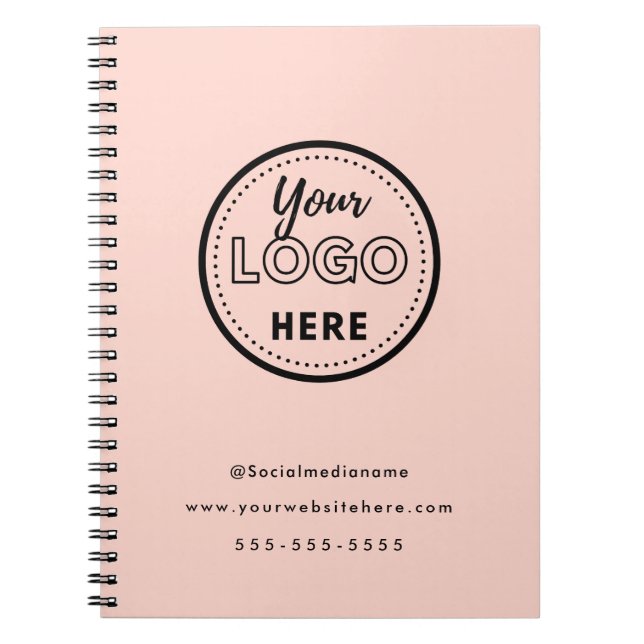 Berufliches Branding Minimalistisch-Rosa-Logo Notizblock (Vorderseite)