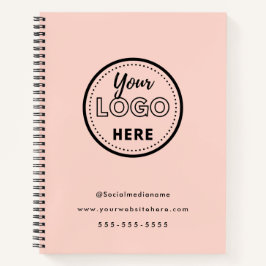 Berufliches Branding Minimalistisch-Rosa-Logo Notizbuch