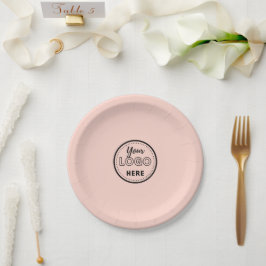 Berufliches Branding Minimalistisch-Rosa-Logo Pappteller