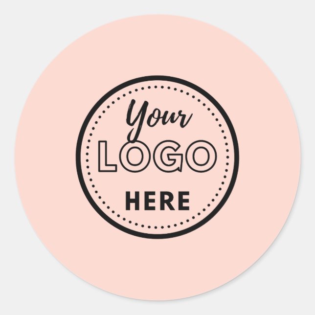 Berufliches Branding Minimalistisch-Rosa-Logo Runder Aufkleber (Vorderseite)
