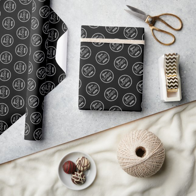 Berufliches Branding Minimalistische Promo-Logo Geschenkpapier (Kunsthandwerk)