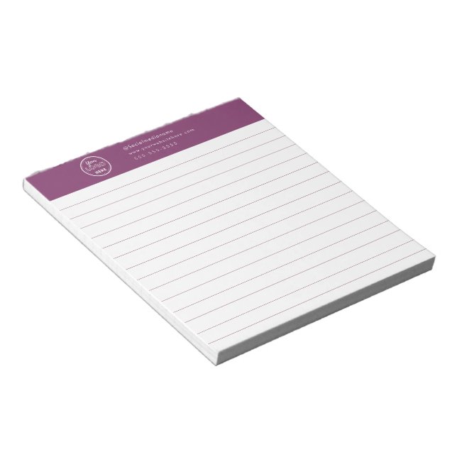Berufliches Branding Minimalistisches Berry-Promo- Notizblock (angewinkelt)