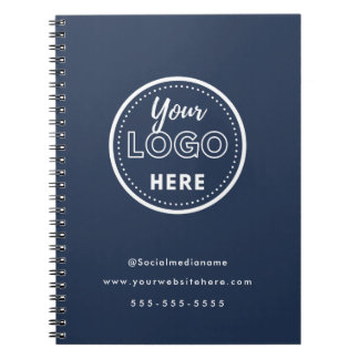 Berufliches Branding Minimalistisches Navy Blue Lo Notizblock