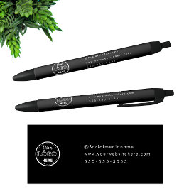 Berufliches Branding Minimalistisches Schwarzes Lo Kugelschreiber