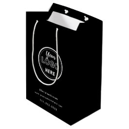 Berufliches Branding - Minimalistisches Schwarzes  Mittlere Geschenktüte