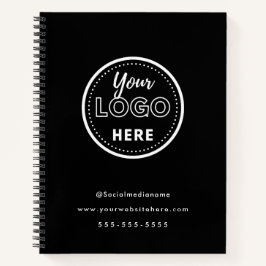 Berufliches Branding - Minimalistisches Schwarzes  Notizbuch