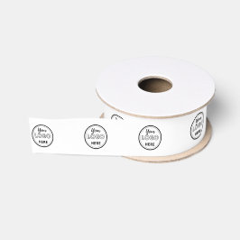 Berufliches Branding Minimalistisches weißes Logo Ripsband