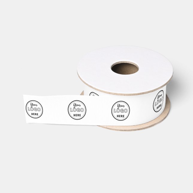 Berufliches Branding Minimalistisches weißes Logo Ripsband (Spule)