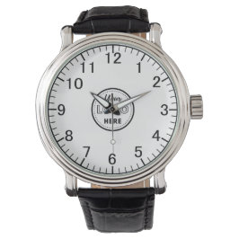 Berufliches Branding Minimalistisches weißes Werbe Armbanduhr