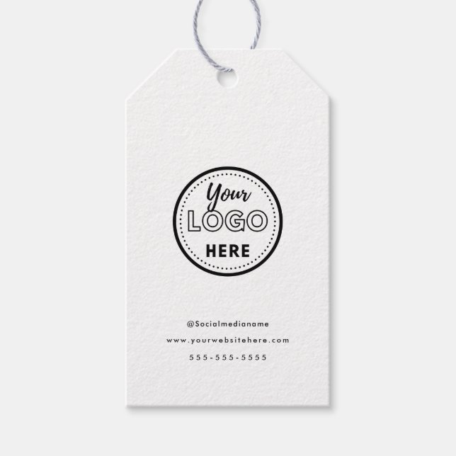 Berufliches Branding Minimalistisches weißes Werbe Geschenkanhänger (Vorderseite)