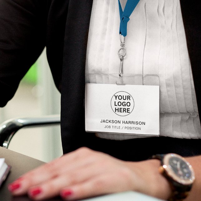 Berufliches Business-Logo l Mitarbeiter-ID weiß Ausweis (Von Creator hochgeladen)