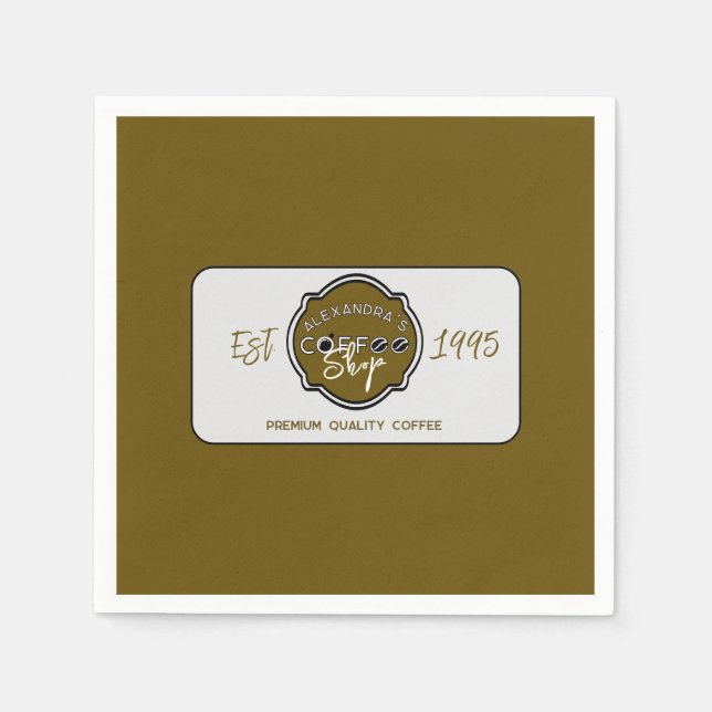 Berufliches Coffee Shop-Personalisiertes Logo Serviette (Vorderseite)
