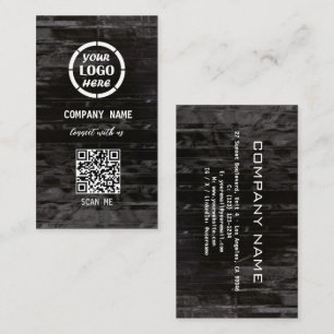 Berufliches Design aus schwarzem Holz Moderner QR- Visitenkarte