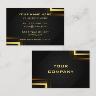 Berufliches Design Gold Black Business Card Visitenkarte