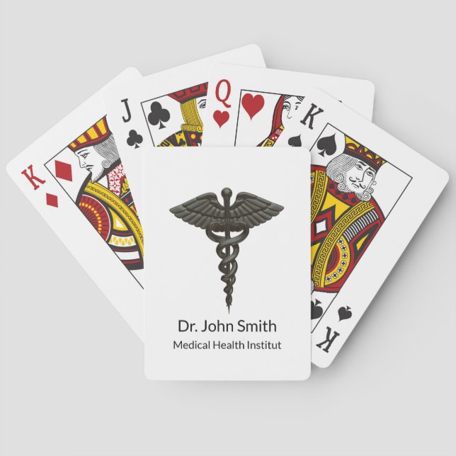 Berufliches einfaches medizinisches Caduceus Schwa Spielkarten (Rückseite)