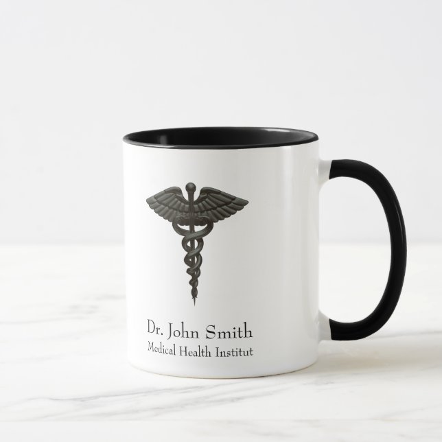 Berufliches einfaches medizinisches Caduceus Schwa Tasse (Rechts)