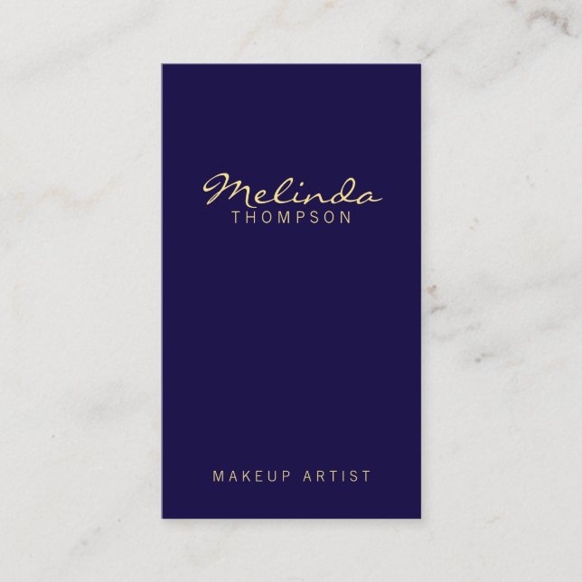 Berufliches einfaches modernes Marine-Blau und Visitenkarte (Vorderseite)