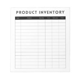 Berufliches, einfaches Produktinventar Notizblock