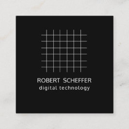 Berufliches, einfaches, schwarzes Graph Space Grid Quadratische Visitenkarte