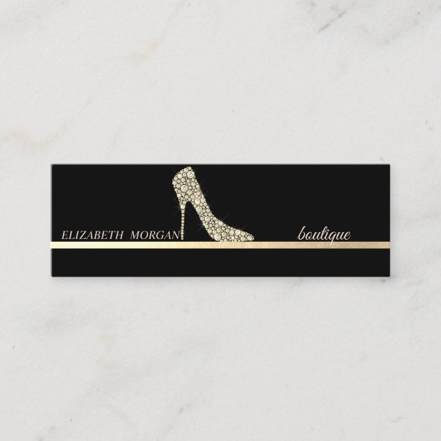 Berufliches Elegant, Golddiamanten mit hohen Absät Mini Visitenkarte (Vorderseite)
