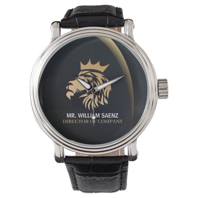 Berufliches Elegant-Löwenlogo Armbanduhr (Vorderseite)