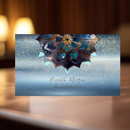 Berufliches Elegant Mandala, Confetti Yoga Blue Visitenkarte