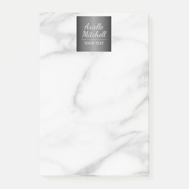 Berufliches elegantes Alabaster-Marmormuster Post-it Klebezettel (Vorderseite)