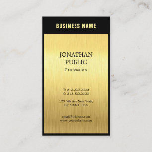 Berufliches elegantes Black Gold Schlicht Luxury C Visitenkarte