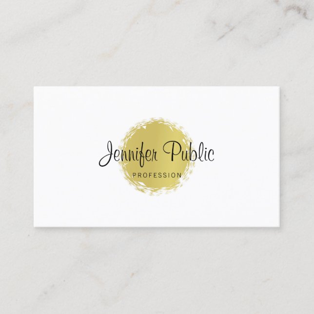Berufliches, elegantes Calligraphisches Gold Schli Visitenkarte (Vorderseite)