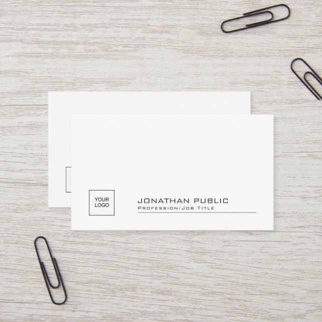Berufliches elegantes Design-Unternehmen Schlicht Visitenkarte (Vorderseite/Rückseite Beispiel)