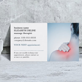 Berufliches elegantes Foto Massage TerminKarte