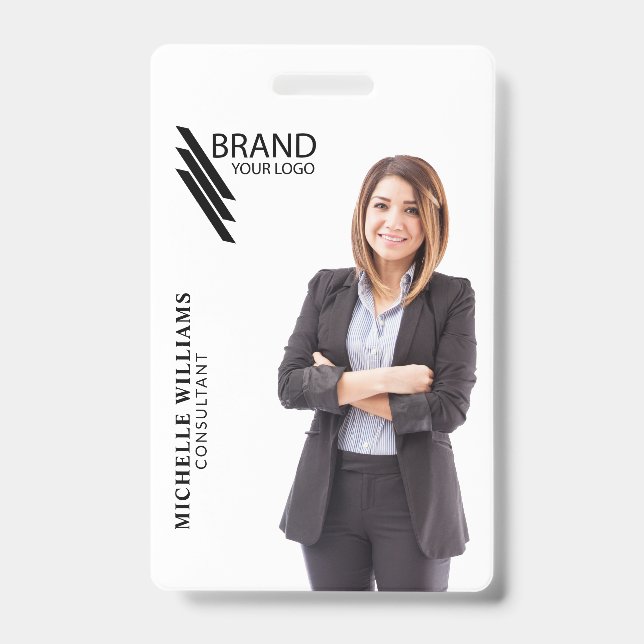Berufliches elegantes Foto und Logo Ausweis (Front)