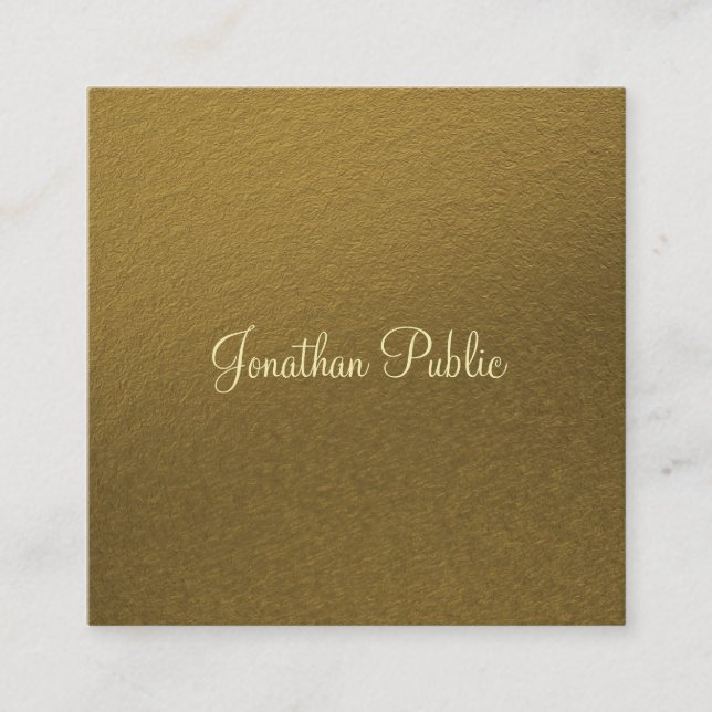 Berufliches elegantes Gold Look Creative Luxus Quadratische Visitenkarte (Vorderseite)