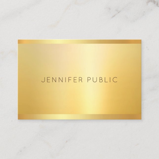 Berufliches elegantes Gold Look Elite Template Lux Visitenkarte (Vorderseite)