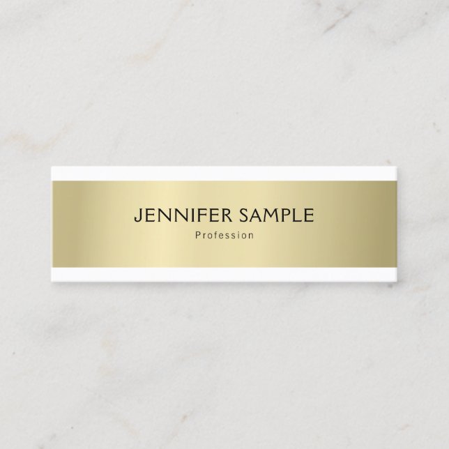 Berufliches elegantes Gold-Look Modernes, einfache Mini Visitenkarte (Vorderseite)