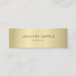 Berufliches elegantes Gold Sleek Schlicht Moderne Mini Visitenkarte