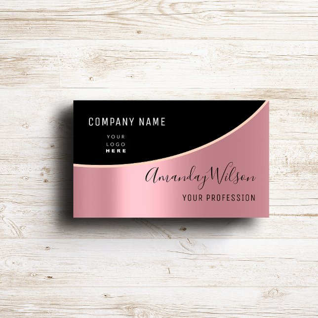 Berufliches elegantes Logo für moderne Rose Visitenkarte (Professional Elegant Modern Rose Logo Makeup Business Card )