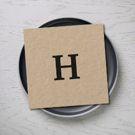 Berufliches elegantes Minimal-Kraft-Black-Monogram Quadratische Visitenkarte