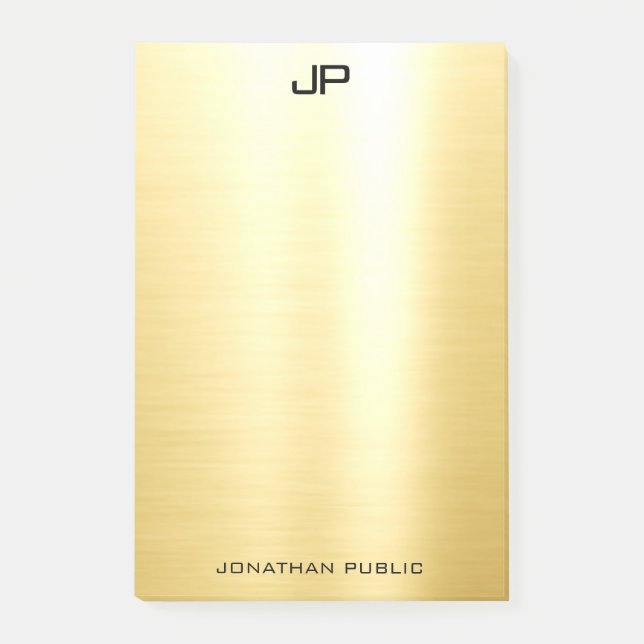 Berufliches elegantes, modernes Gold-Trendy-Templa Post-it Klebezettel (Vorderseite)