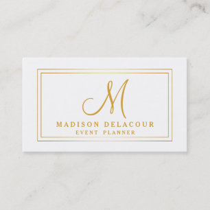 Berufliches elegantes modernes Monogramm-Gold u. Visitenkarte