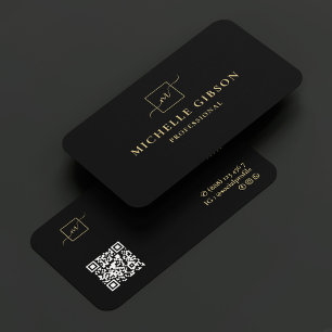 Berufliches, elegantes Monogram Square-Logo Visitenkarte