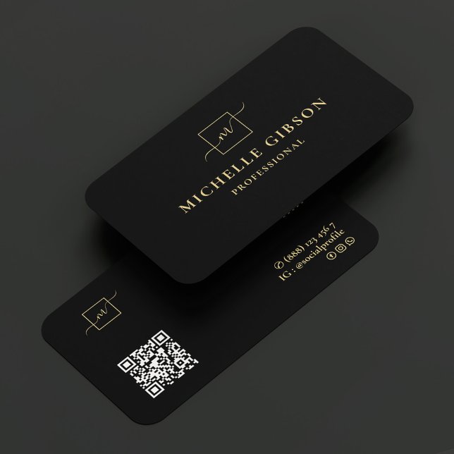 Berufliches, elegantes Monogram Square-Logo Visitenkarte (Von Creator hochgeladen)