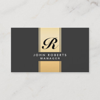 Berufliches elegantes Monogramm-Gold und Schwarzes Visitenkarte
